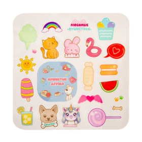 Набор "Ветеринарная клиника" Girl's club, кошечка мягкая, аксессуары, наклейки, переноска