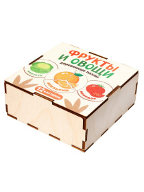 Пазл деревянный "Овощи, фрукты" (12 картинок), в/к