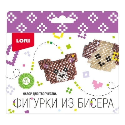 Набор для творчества "Фигурки из бисера" Медвежонок, щенок.
