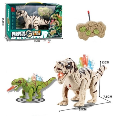 Динозавр на пульте р/у, 27MHz, световые и звуковые эффекты, размер: 31*7,5*13 см, 2 вида в ассортименте, в/к 35*12*21,5 см Динозавр на пульте р/у, 27MHz, световые и звуковые эффекты, размер: 31*7,5*13 см, 2 вида в ассортименте, в/к 35*12*21,5 см
