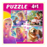 Пазлы 4 в 1. ПРИНЦЕССЫ С ЛЮБИМЫМИ ЖИВОТНЫМИ (9,16, 25, 36 эл.)
