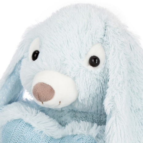 Заяц нежно-голубой с сердцем, 25 см
