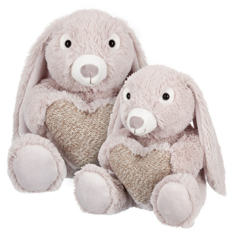 Заяц бежевый с сердцем, 15 см