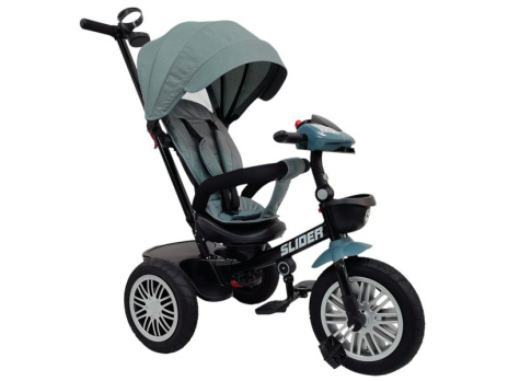Велосипед трехколесный SLIDER, колёса EVA 12 и 10", фара, корзинка, сумочка