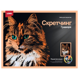 Скретчинг 30*40см Животные "Пушистая кошка"