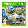 Пазлы 4 в 1. НАБОР ДЛЯ МАЛЬЧИКОВ (9,16, 25, 36 эл.)