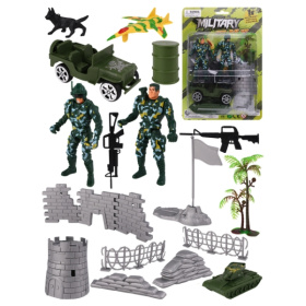 Игровой набор "Военные-2"(солдатики 2шт.,машина и пр.,в блист.)
