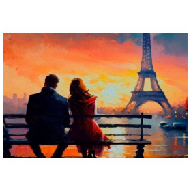 Алмаз мозаика (квадрат.) 17х22 см,с подр.,с полн.заполн.(20цв) Лавочка для влюбленных