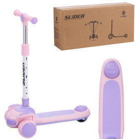 Самокат трехколесный Slider, колеса светящиеся, руль складной