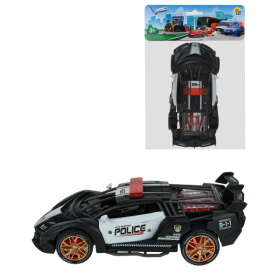 Машина-перевертыш, инерционная, 16,5х26 см, свет, звук, чёрный, в пакете