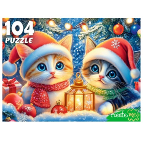 Пазлы. 104 элемента. Котята под елкой, Пазлы. 104 элемента. Котята под елкой,