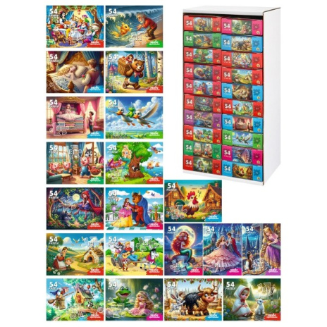 Микс Пазлы 54 элемента Серии "Оживи мультфильм" СКАЗКИ №5 (20 шт в шоубоксе)