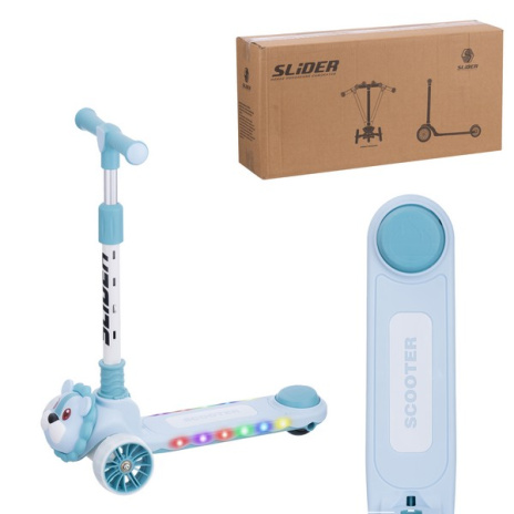 Самокат трехколесный Slider, колеса светящиеся