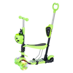 Самокат трехколесный Slider с ручкой управления, колеса светящиеся