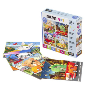 Пазл 4в1 Baby Games.(9-16-25-36). Автомобилисты в/к