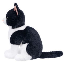 Игрушка мягконабивная ТМ "Relana" Кот черный с белым, 21 см, в/п 21*12*15 см