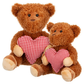 Мишка коричневый с сердцем, 24 см Мишка коричневый с сердцем, 24 см