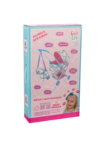 Коляска для кукол 36 см Girl's Club (металл.)