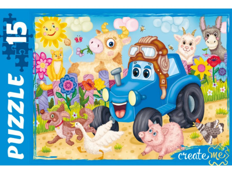 Макси-пазлы 15 элементов "Весёлый трактор № 6"