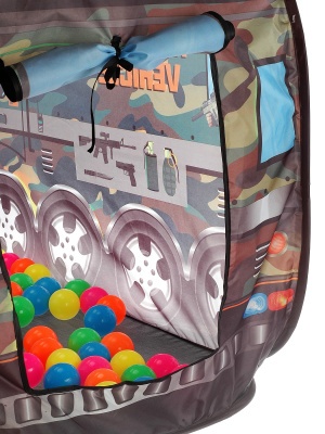 Палатка "Автобус военный", 50 шариков в комплекте