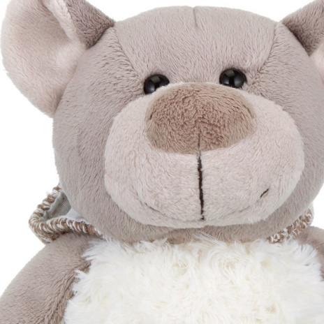 Мягкая Игрушка RELANA, Мишка в меховом белом худи с карманом, 19 см Мягкая Игрушка RELANA, Мишка в меховом белом худи с карманом, 19 см