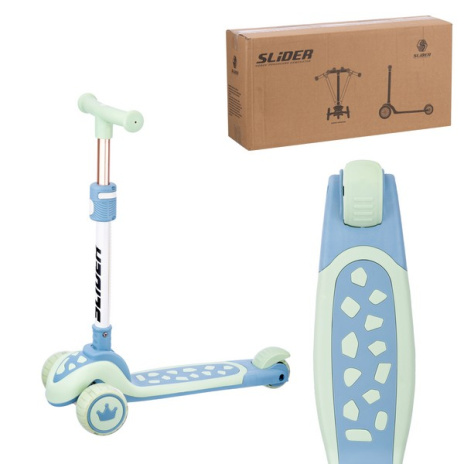 Самокат трехколесный Slider, колеса светящиеся, руль складной