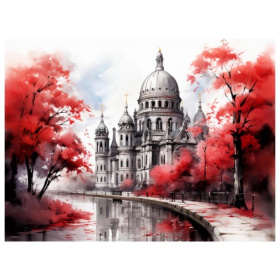 Алмаз мозаика (класс.) 30х40 см, без подр., с полн. заполн.(30цв) Красная осень