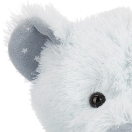 Мишка светло-мятный с бантиком, 19 см