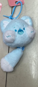 Котик с длинным хвостом светло-голубой, 15 см