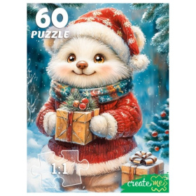 Пазлы 60 элементов. Медвежонок с подарками Пазлы 60 элементов. Медвежонок с подарками
