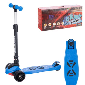 Самокат трехколесный Slider, колеса светящиеся, руль складной Самокат трехколесный Slider, колеса светящиеся, руль складной