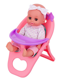 Набор Girl's Club "Маленькая мама", в комплекте: пупс 30 см, кроватка, стульчик, аксессуары