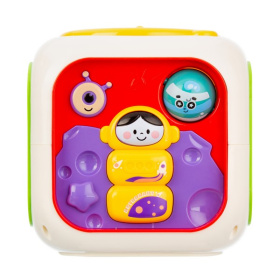 Центр развивающий Elefantino "Умный куб" 6в1, резиночки с разной текстурой, шестерёнки, сортер