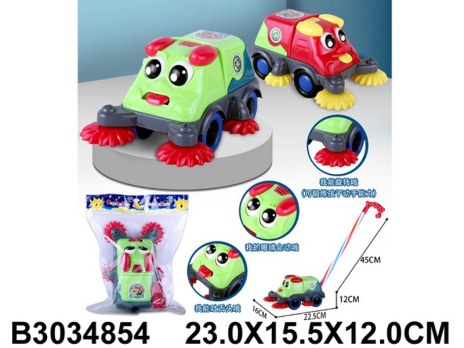 Каталка на палочке "Машинка" размер: 16*22,5*45 см, 2 цвета в ассортименте