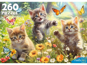 Пазлы 260 элементов. Котята на лугу