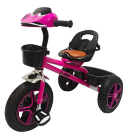 Велосипед трехколесный Slider, колеса EVA 12 и 10", фара, свет, звук, зеркала, корзинка