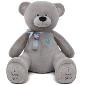 Игрушка мягкая "Медведь Фил", цвет: серый, 80 см